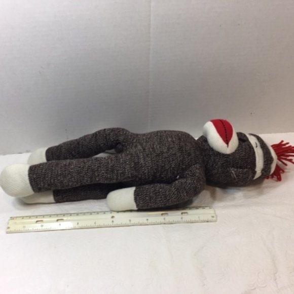 Circo Classic Brown Sock Monkey Plush Stuffed Animal Toy 18" - Picture 6 of 7